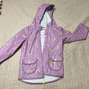 Cat & Jack 5T Girls Purple Rainbow Raincoat